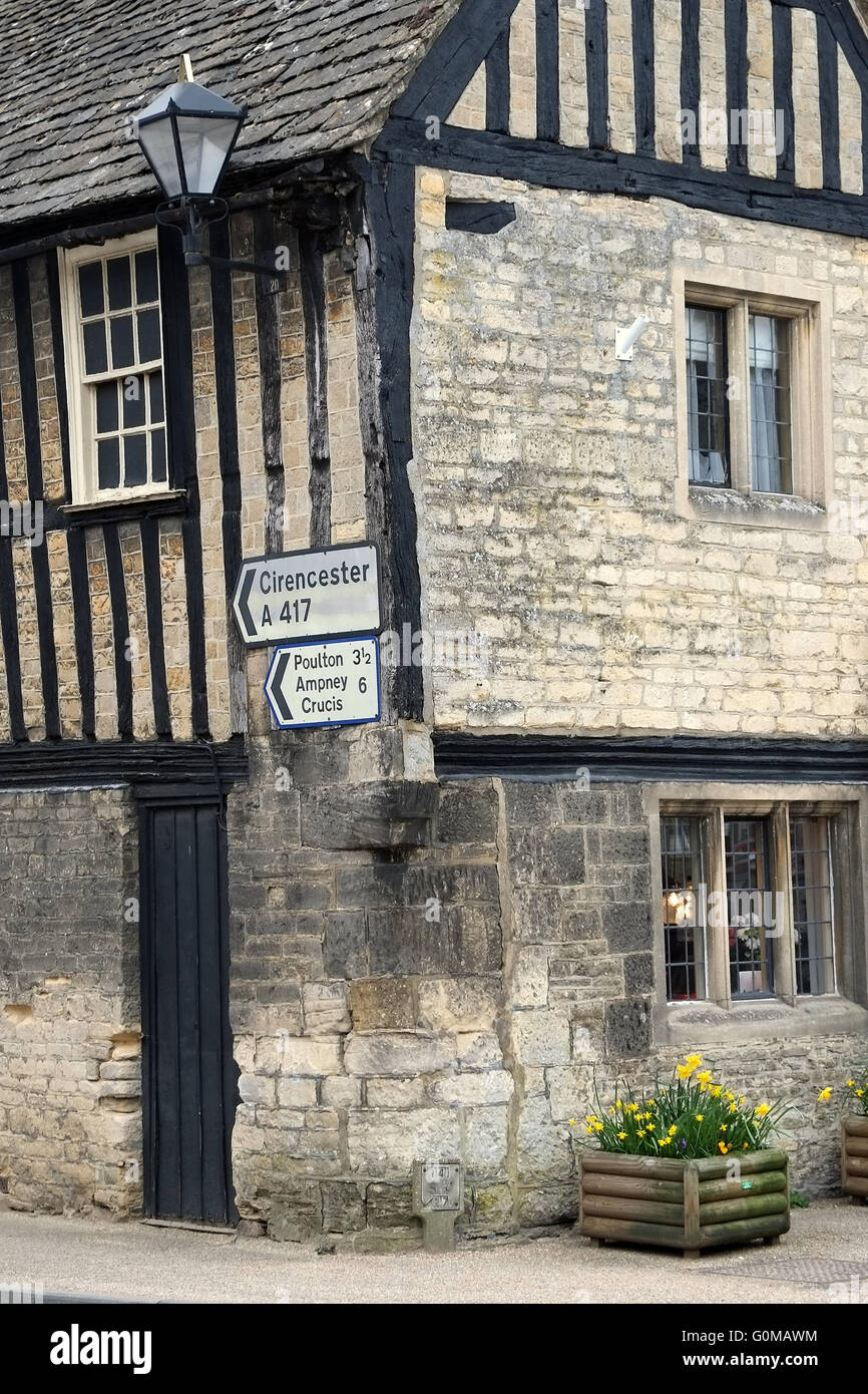 Directions to Cotswold towns and villages on an ancient halftimbered