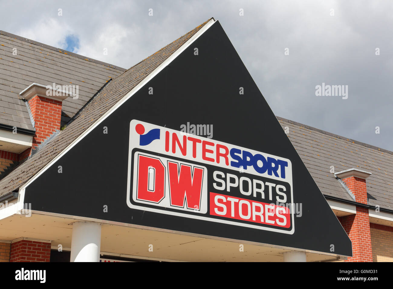 Intersport DW Sports Store sign Stock Photo