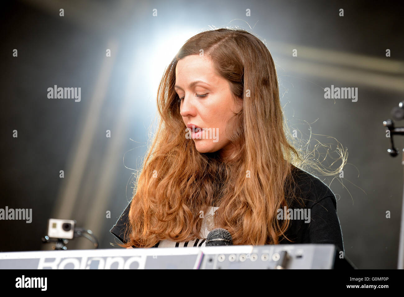 BARCELONA - JUN 13: Jessy Lanza (electronic songwriter, producer and vocalist) performance at Sonar Festival. Stock Photo
