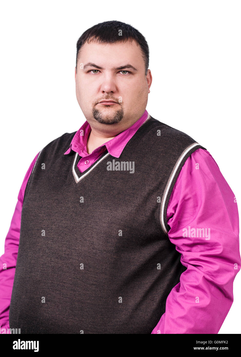 Businessman with overweight displeased Stock Photo