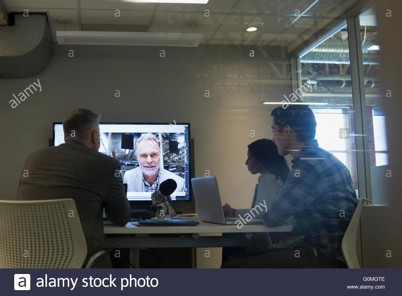 Business people in video conference meeting Stock Photo Alamy