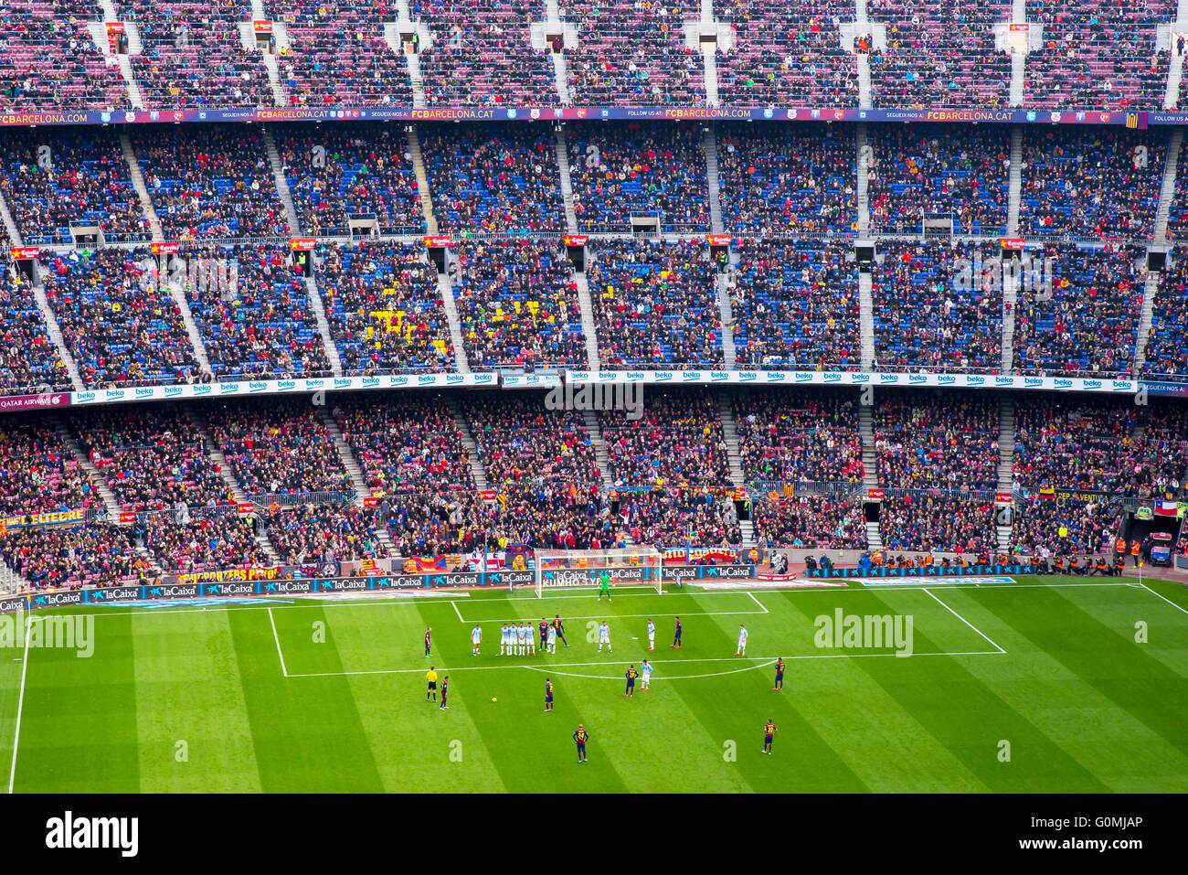 BARCELONA - FEB 21: A general view of the Camp Nou Stadium. Stock Photo