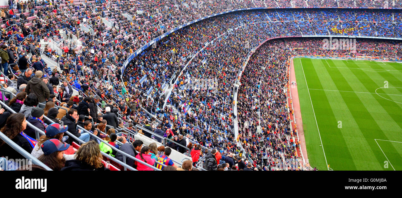 BARCELONA - FEB 21: A general view of the Camp Nou Stadium. Stock Photo
