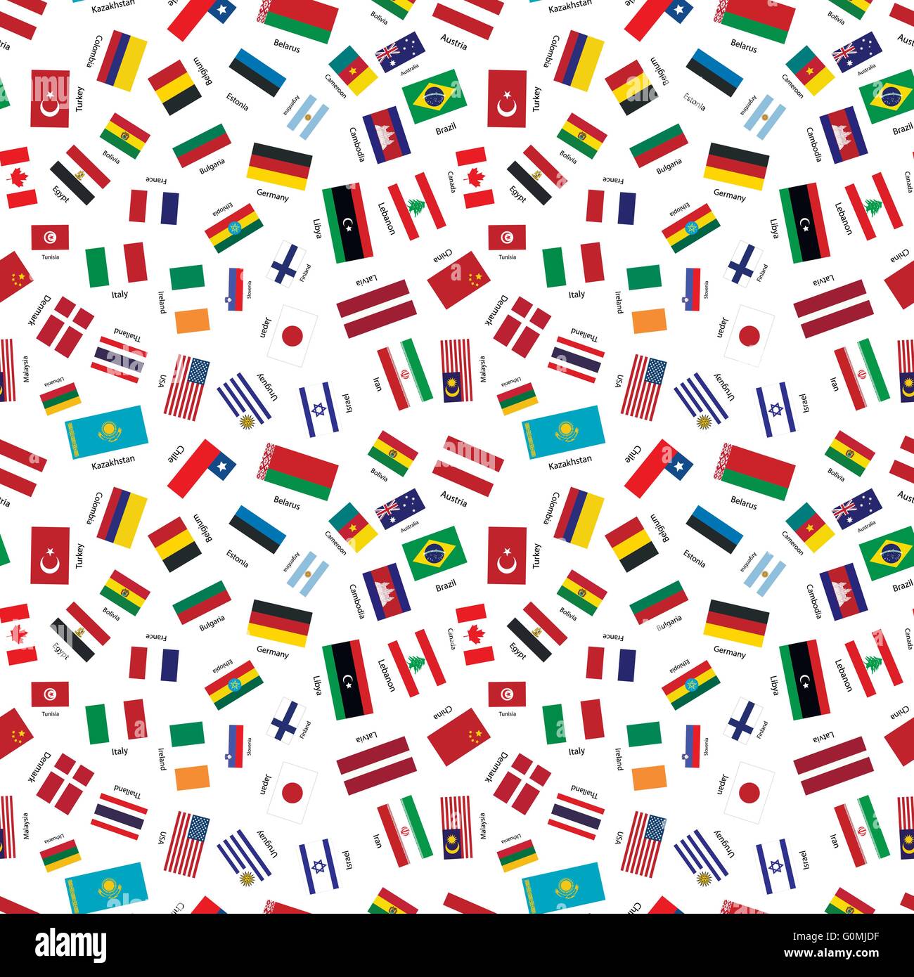 Flags of world sovereign states Stock Vector
