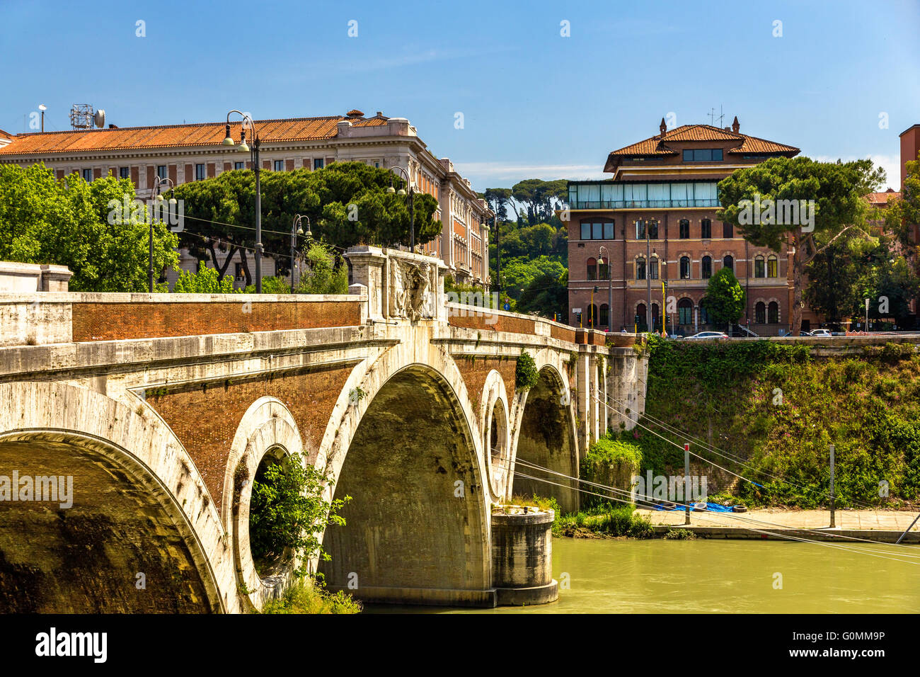 Giacomo Matteotti bridge on the Tiber River in Rome Stock Photo