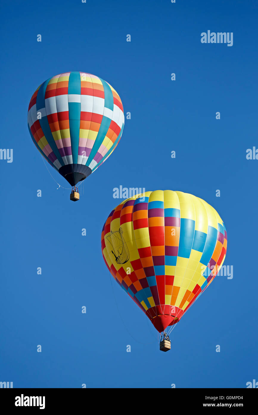Colorful hot air balloons, Albuquerque International Balloon Fiesta, Albuquerque, New Mexico USA Stock Photo