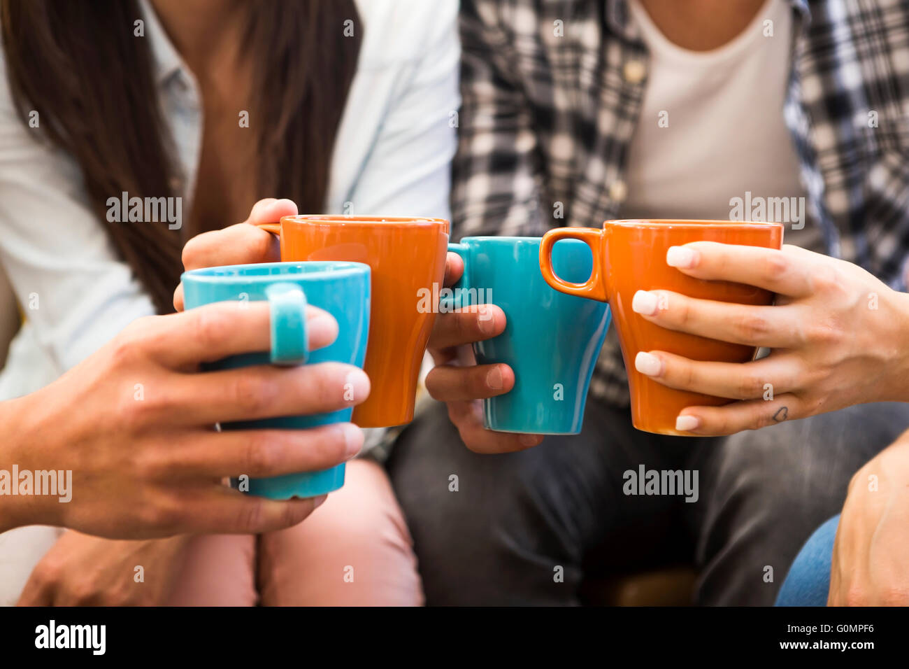 Coffee Maker And Toast Friends Forever Tote Bag Group of Friends at Cafe Having Coffee Together Stock Photo