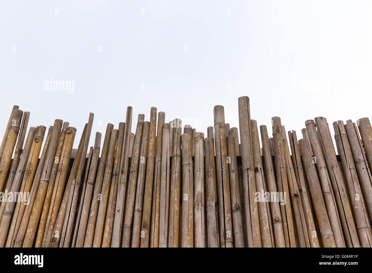 bamboo fence and sky Stock Photo