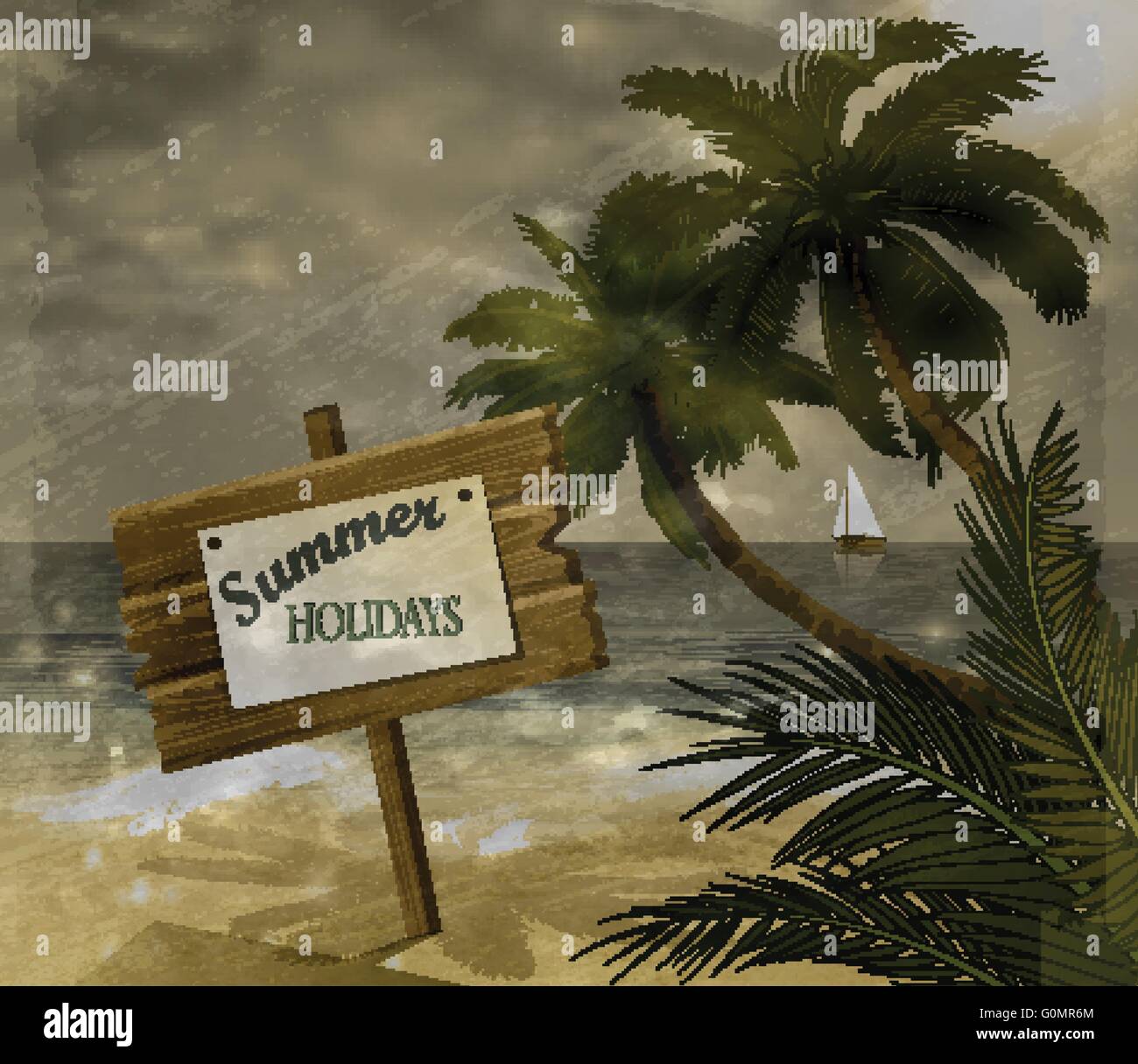 Vector tropical beach Stock Vector Image & Art - Alamy