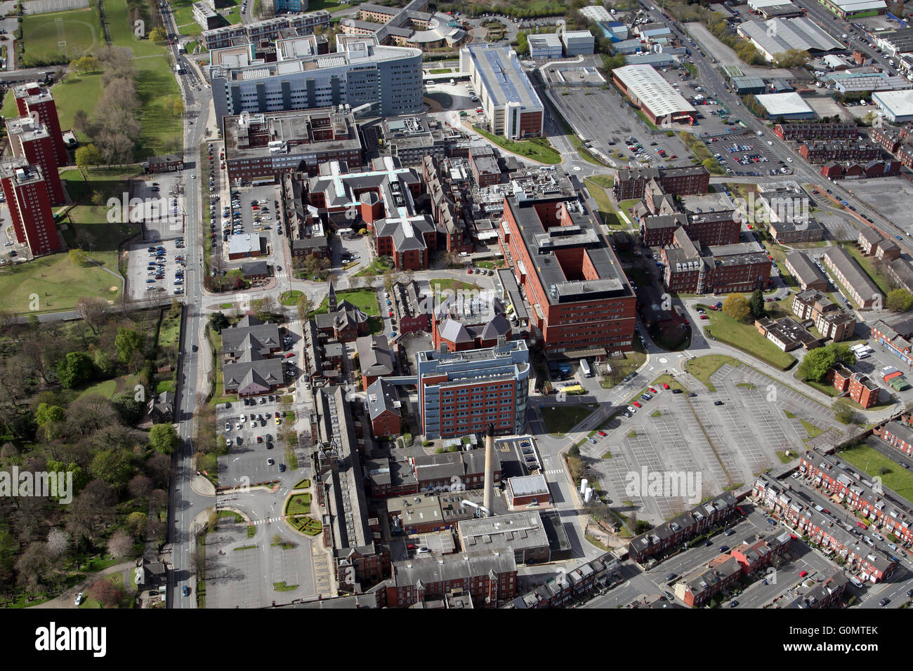 aerial view of Jimmy's St James's Hospital in Leeds, West Yorkshire