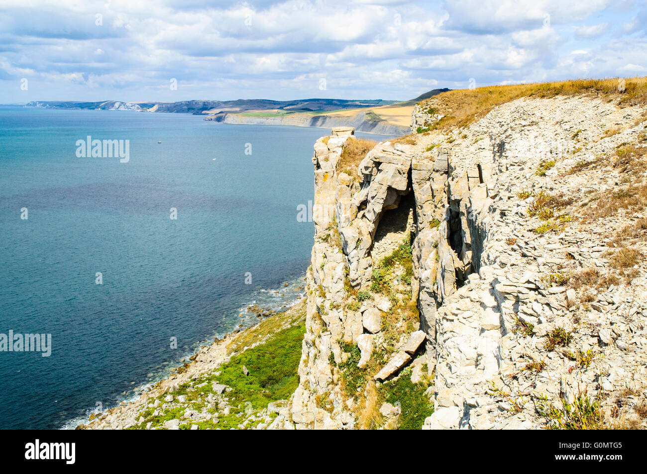 Cliffs near St Aldhelm’s Head on the Isle of Purbeck Dorset Stock Photo