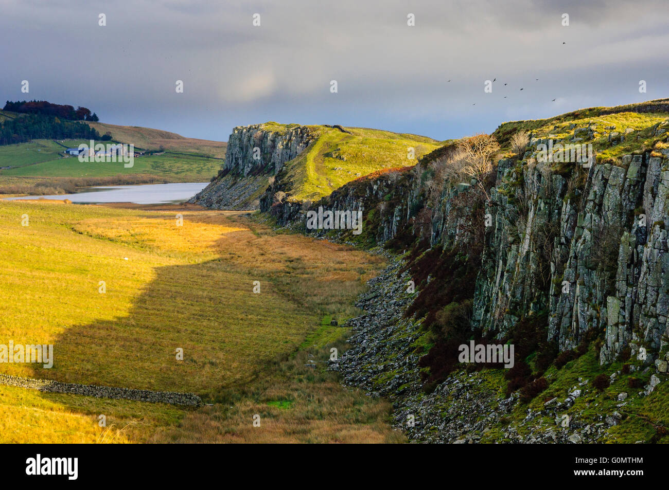 Peel Crags Crag Lough and Hadrian’s Wall in Northumberland National