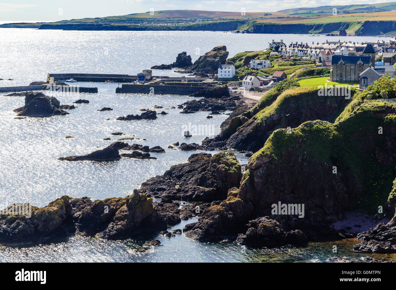 View over the village of St Abbs Scotland Stock Photo