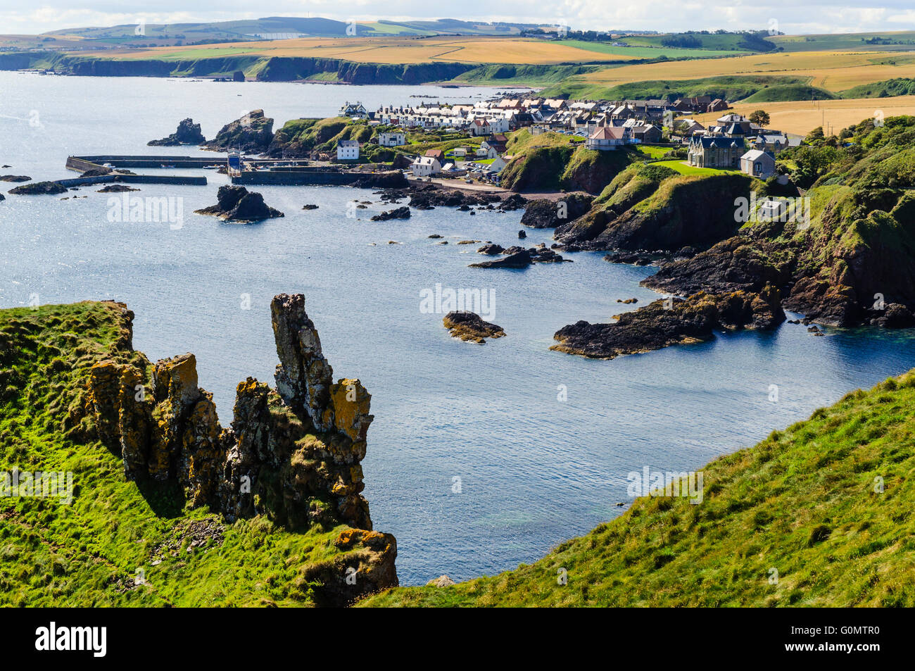 View over the village of St Abbs Scotland Stock Photo