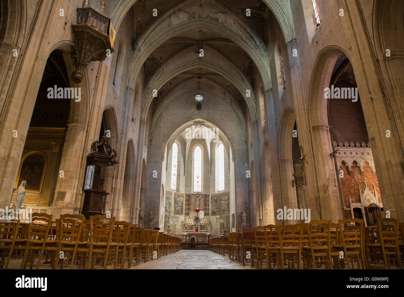 Interior of St Didier Church, Avignon, France, Europe Stock Photo