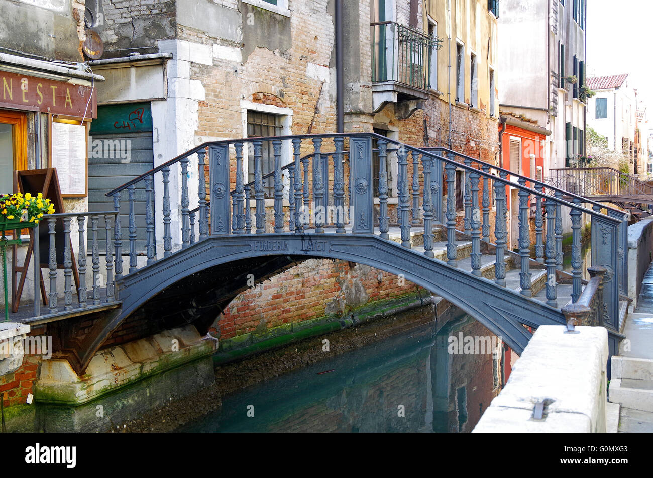 Venice, Italy, bridge, Rio de la Frescada Stock Photo