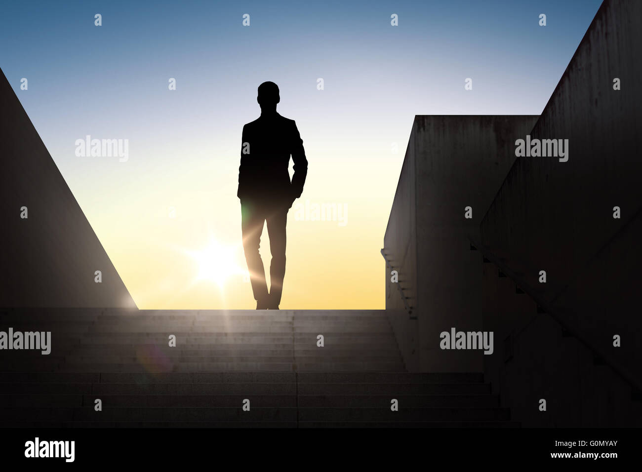 Silhouette of stairs hi-res stock photography and images - Alamy