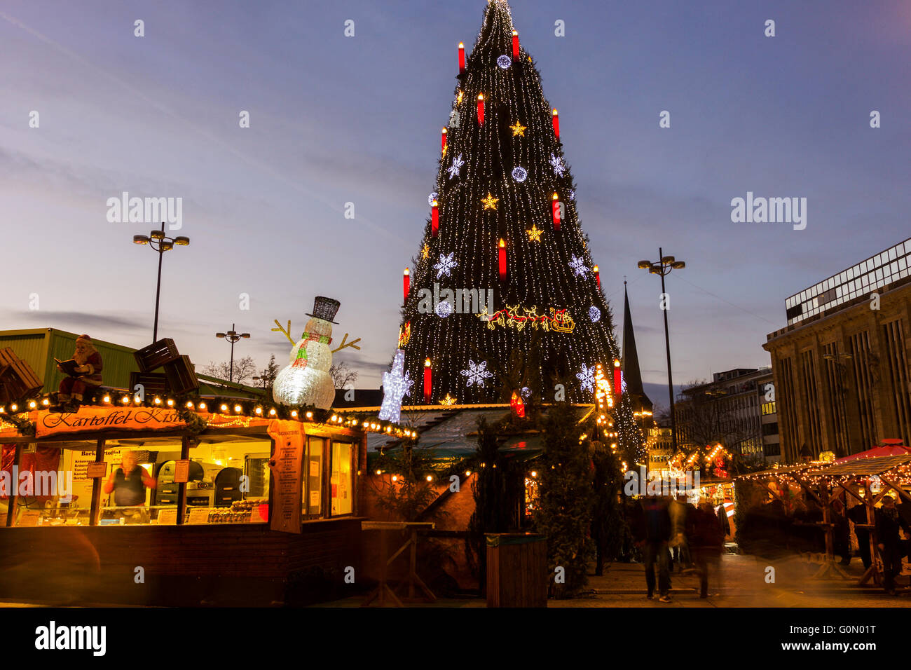 Christmas tree in Dortmund in Germany in the evening Stock Photo Alamy