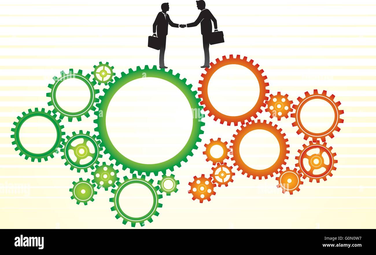Business Deal Expansion-Conceptual illustration of businessmen come to ...