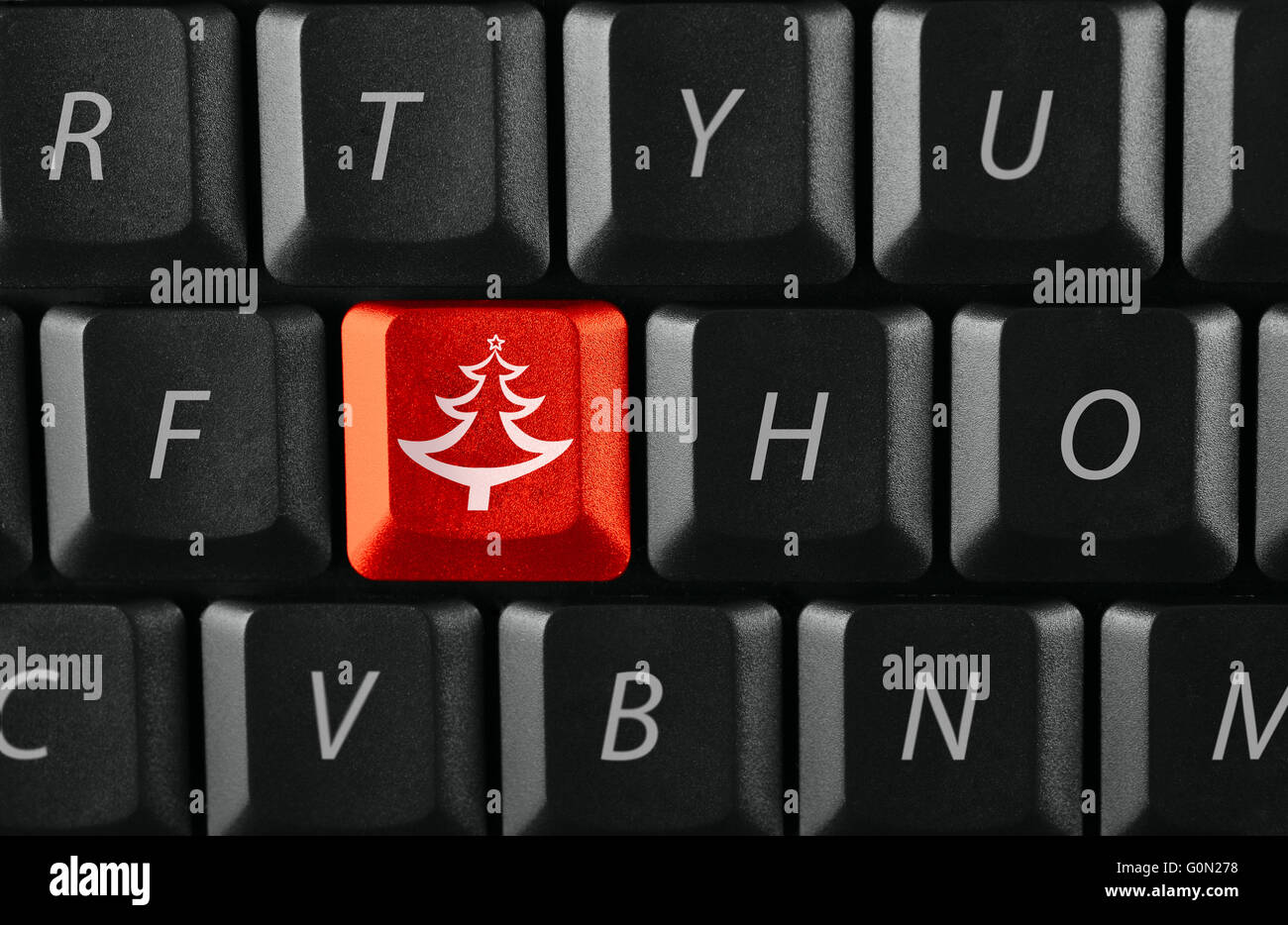 christmas tree on a keyboard Stock Photo Alamy