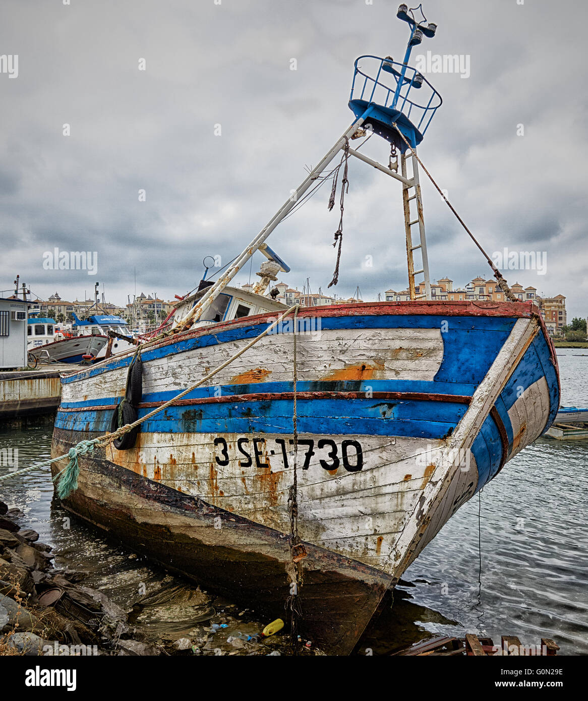 Old fishing Trawler Decaying in dock Stock Photo - Alamy