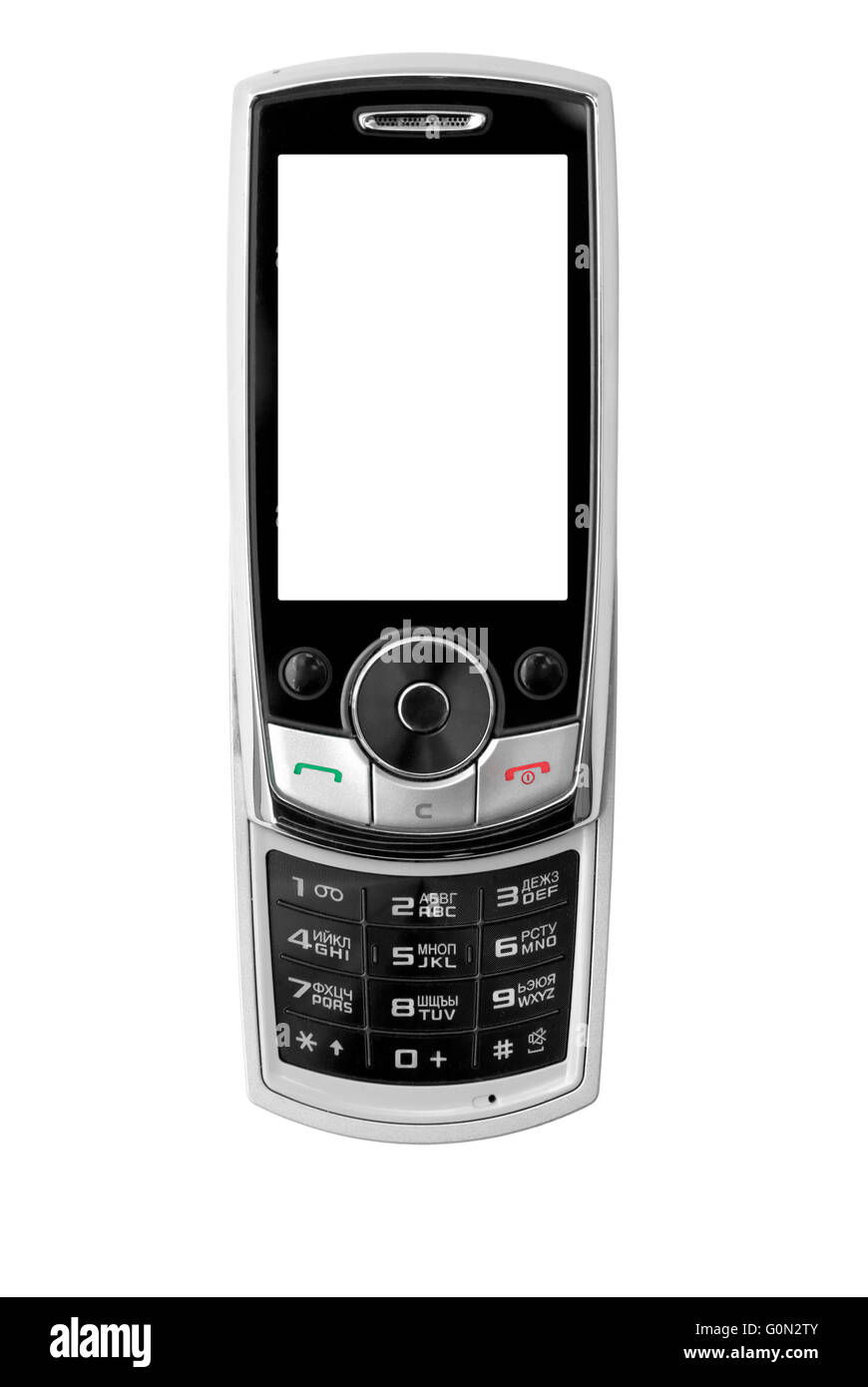 modern mobile phone, isolated with clipping path Stock Photo