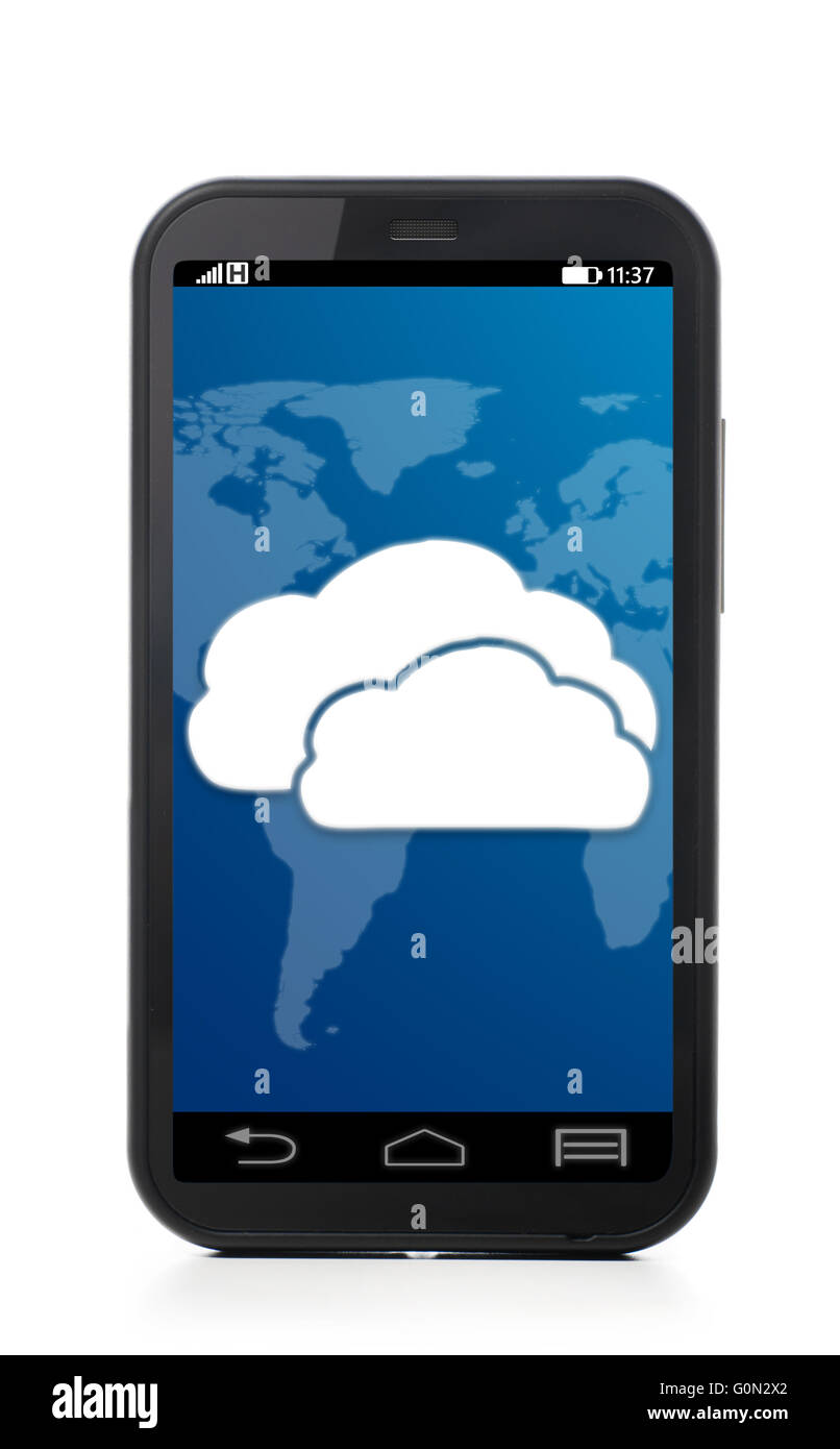 cloud touch screen phone Stock Photo - Alamy