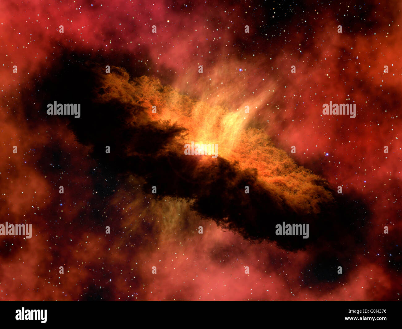 The galaxy system with a bright optical centre 3d rendering Stock Photo
