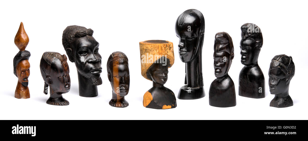 African wooden art and statues Stock Photo