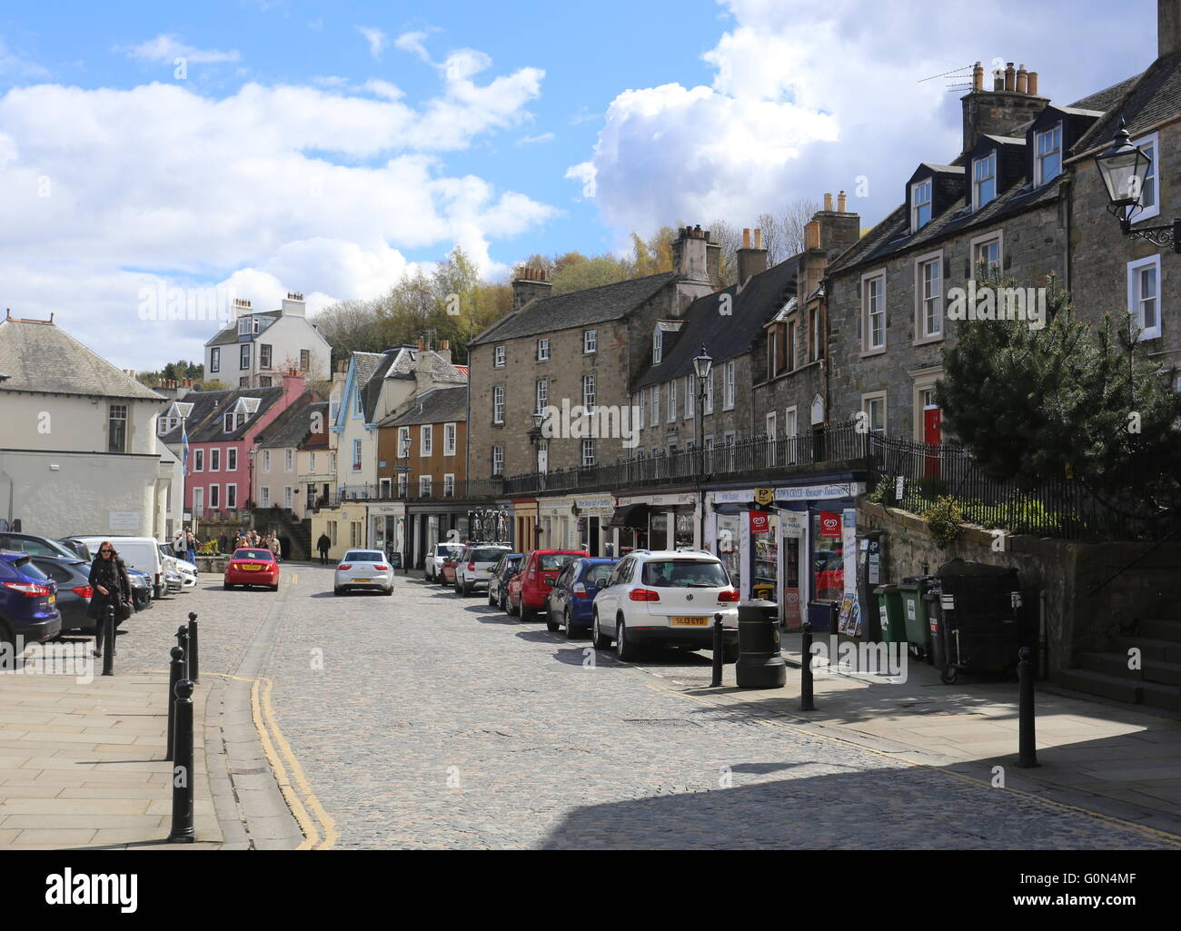 South Queensferry street scene Scotland  April 2016 Stock Photo