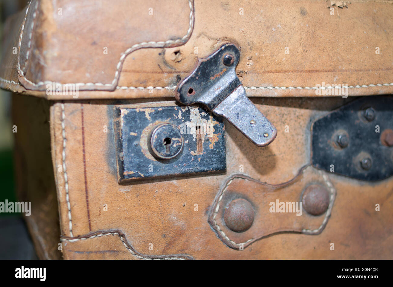 Old fashioned retro suitcase luggage Stock Photo Alamy