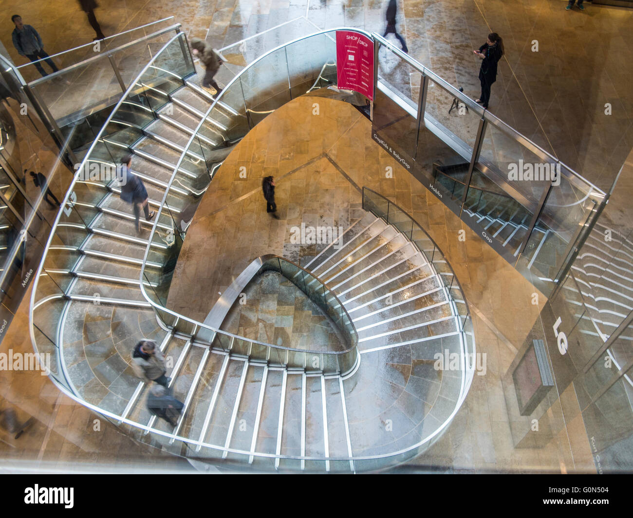 Staircase in One New Change shopping centre in the city of london Stock Photo