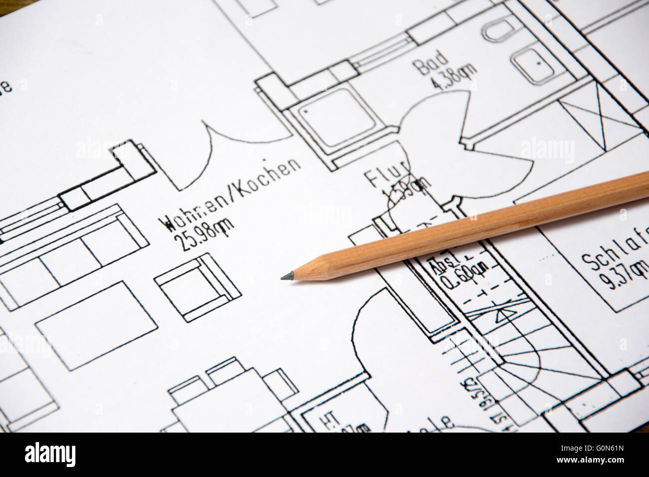 Architectural drawing Stock Photo