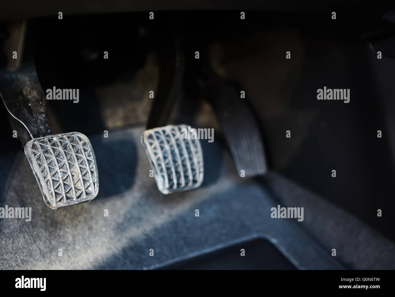 Brake and accelerator pedal of car Stock Photo Alamy