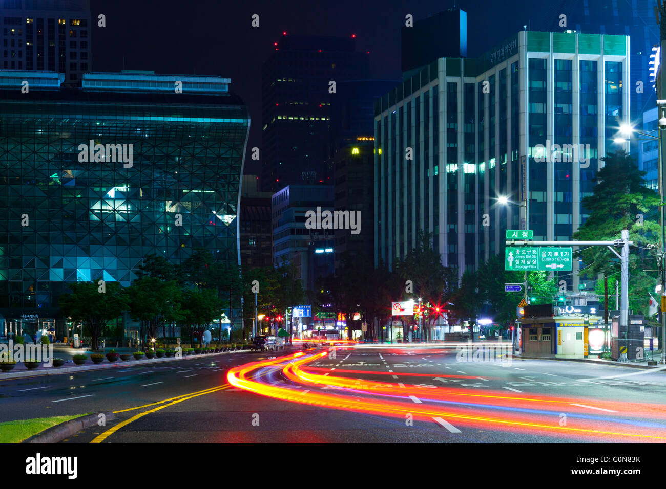 Seoul, South Korea August 16, 2015 Night view near City