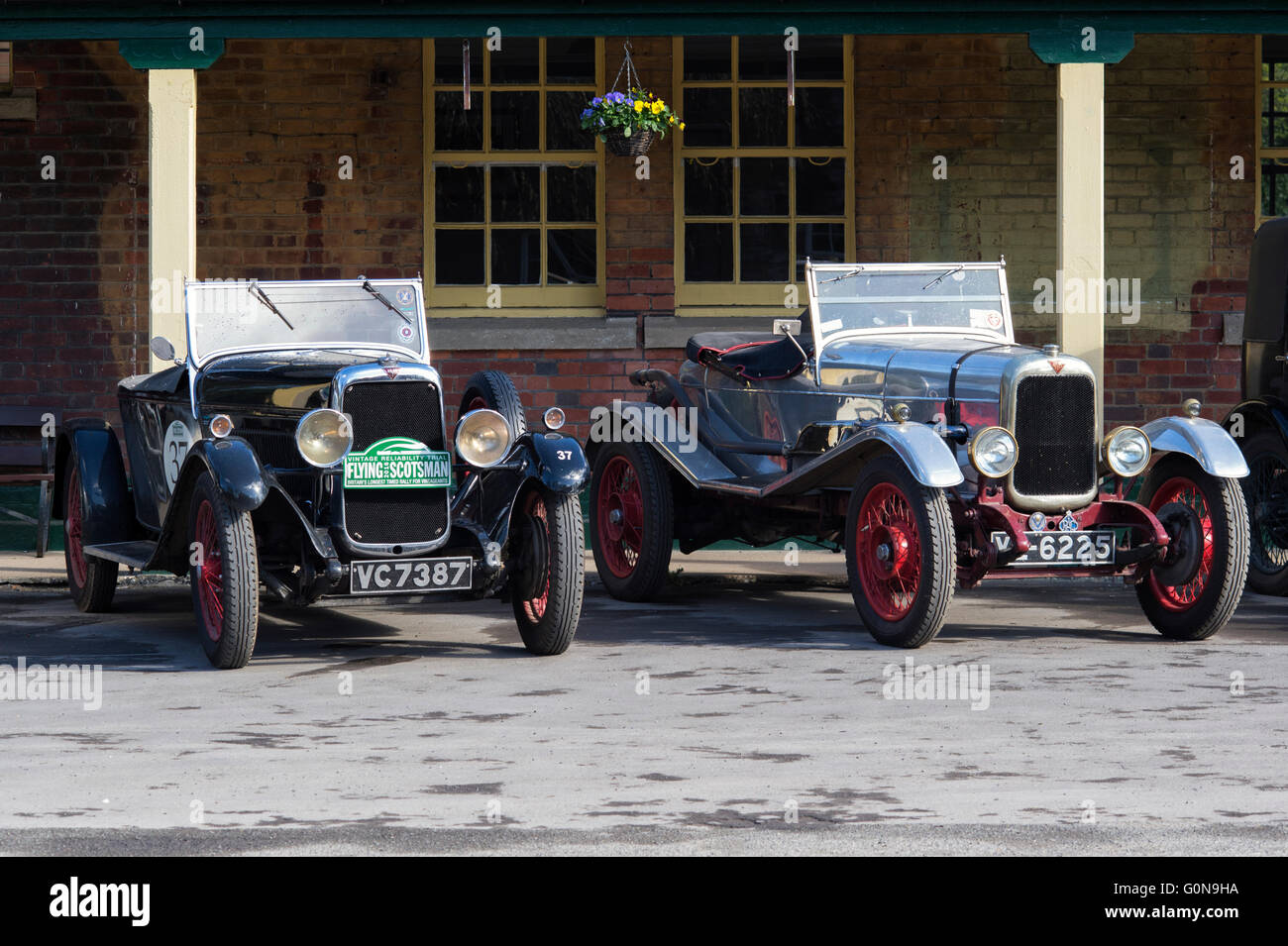 Vintage Alvis cars at Bicester Heritage Centre. Oxfordshire, England Stock Photo