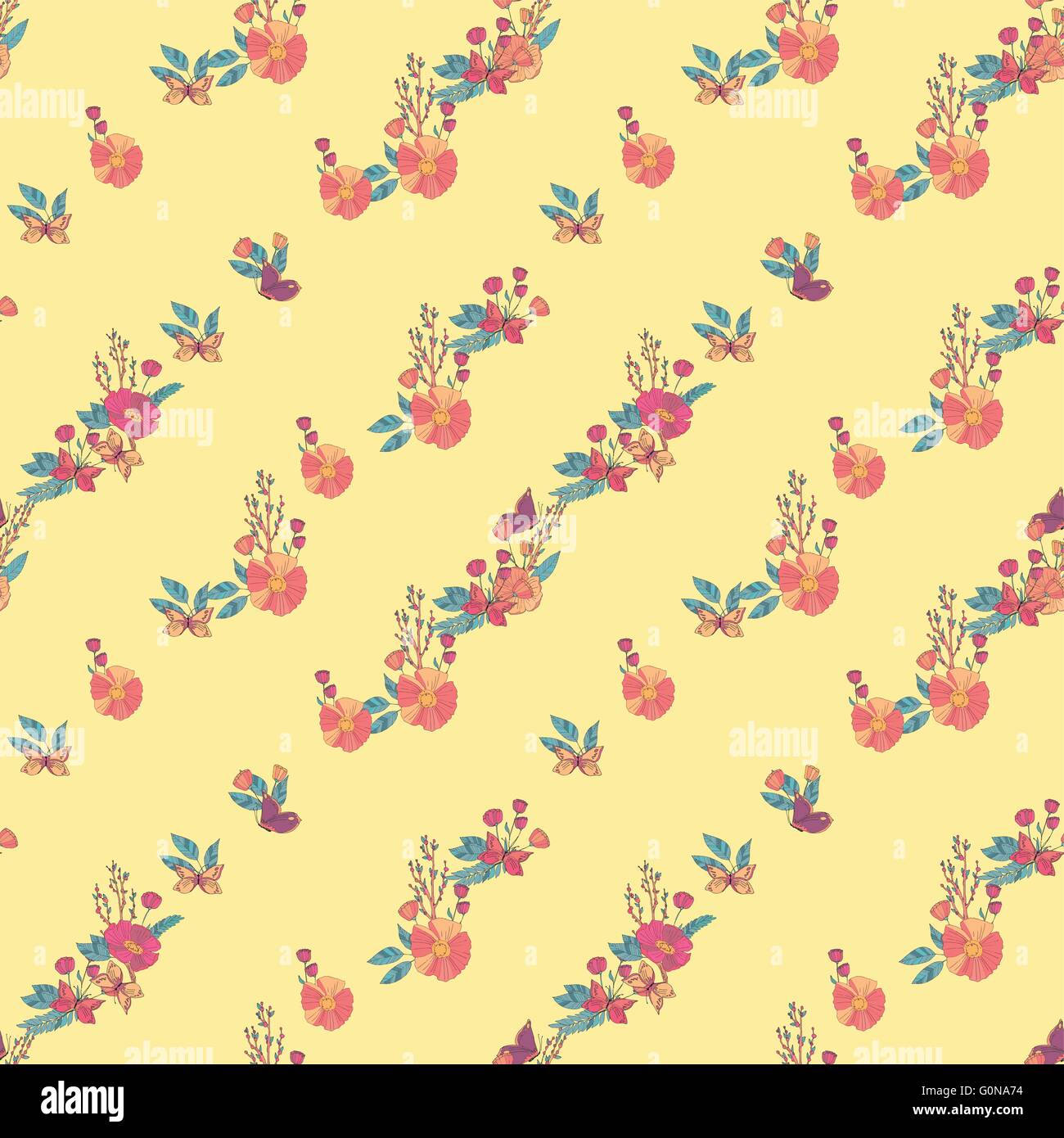 Floral Seamless Vintage Wildflowers Pattern Stock Vector Image & Art ...