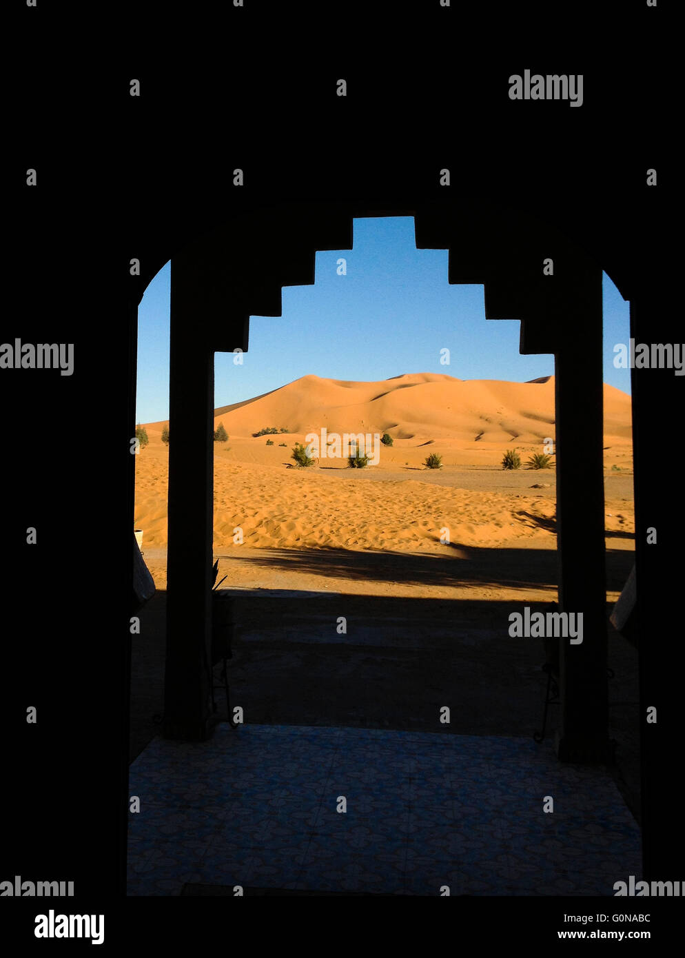 The Erg Chebbi sand dunes in Merzouga Stock Photo