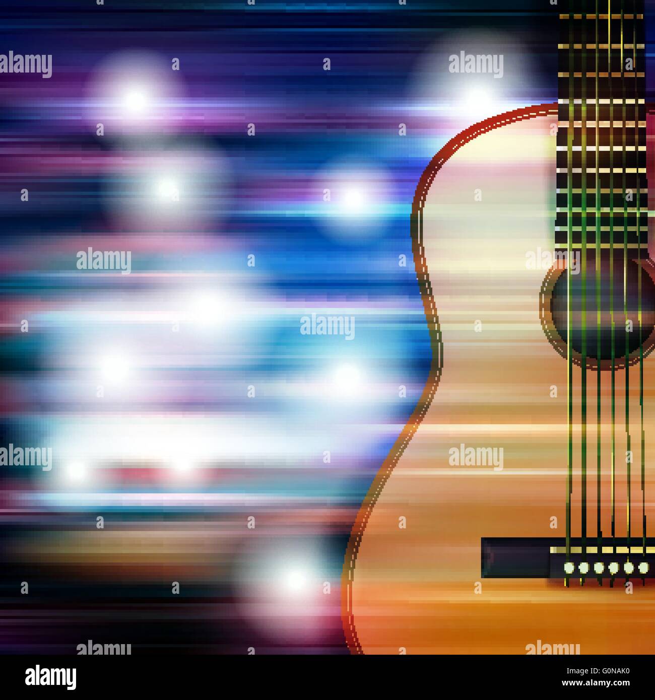 abstract blue white music background with acoustic guitar Stock Vector  Image & Art - Alamy