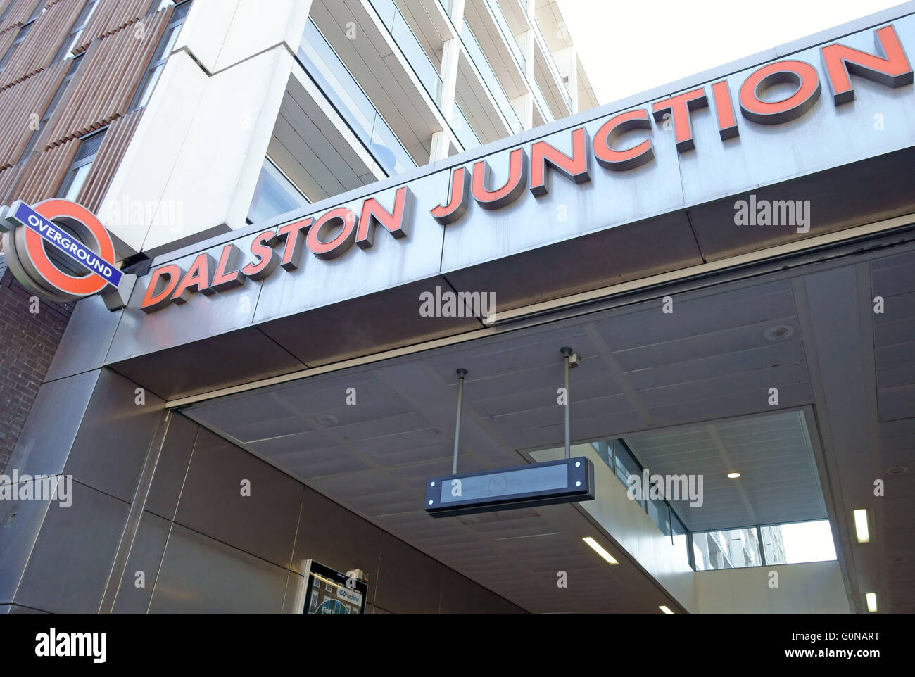 Gentrification in Dalston, East London - Dalston Junction Overground station Stock Photo