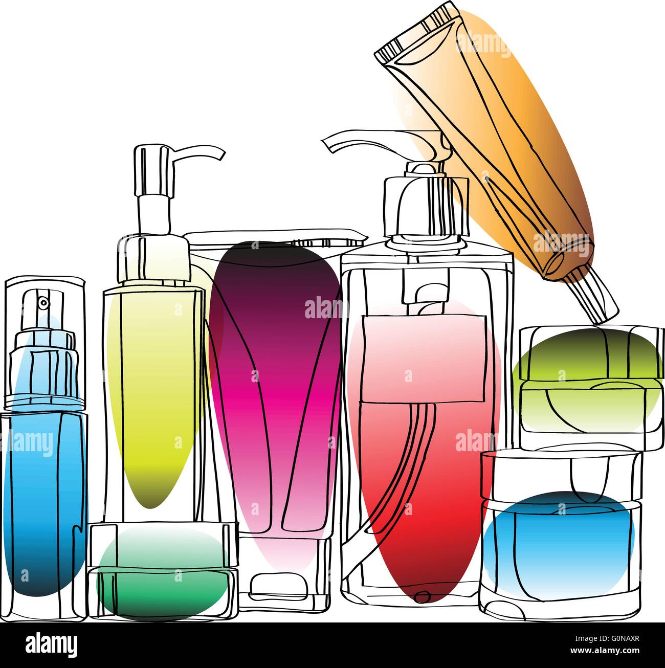 set of cosmetics for skin care Stock Vector Image & Art - Alamy
