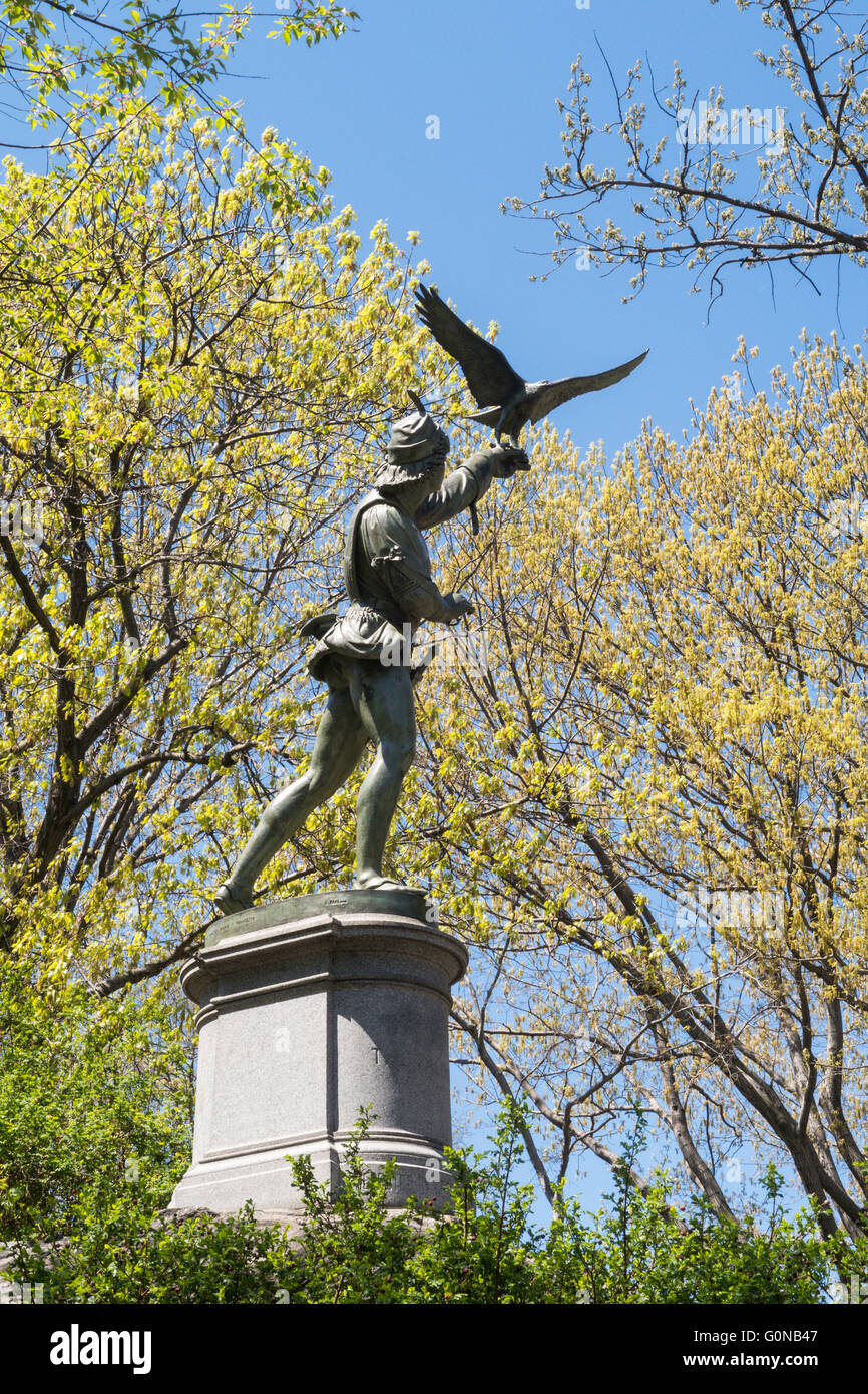 The Falconer Statue, Central Park, NYC, USA Stock Photo Alamy