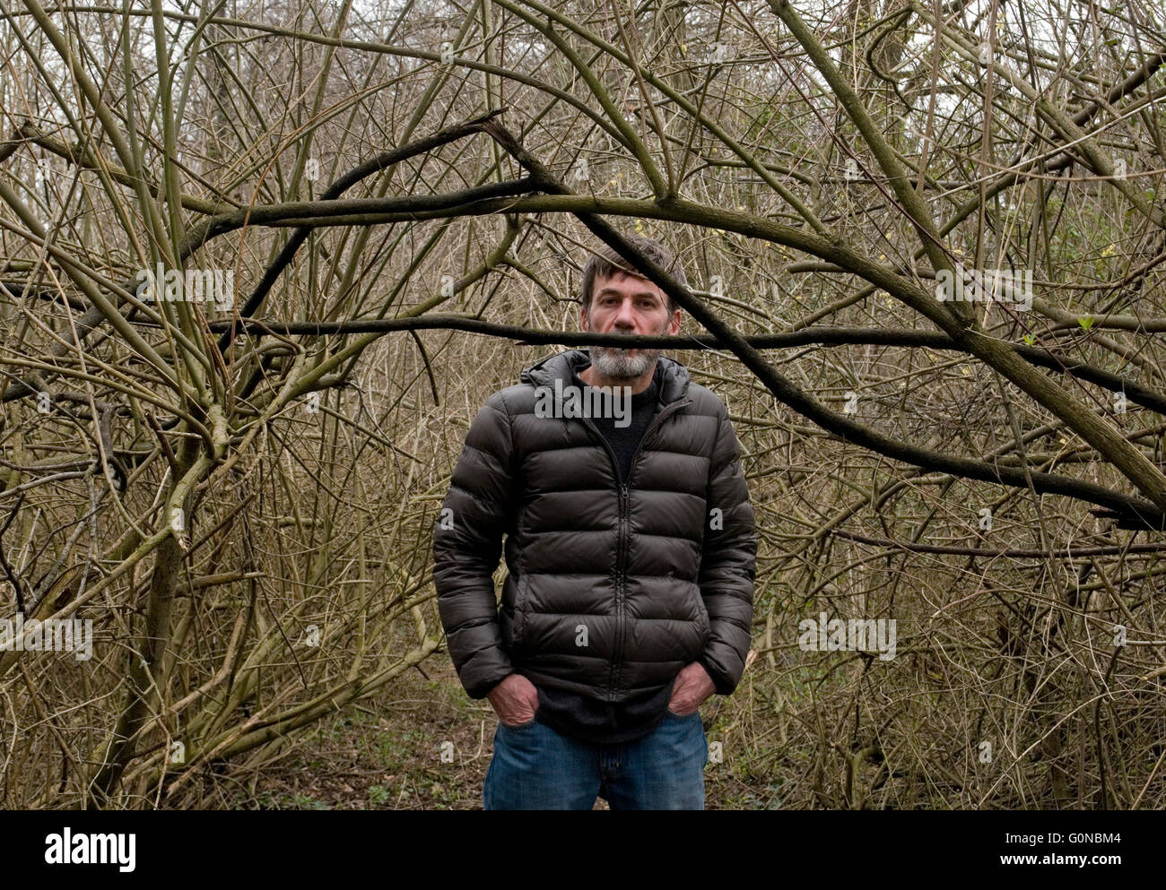 man in the woods Stock Photo Alamy