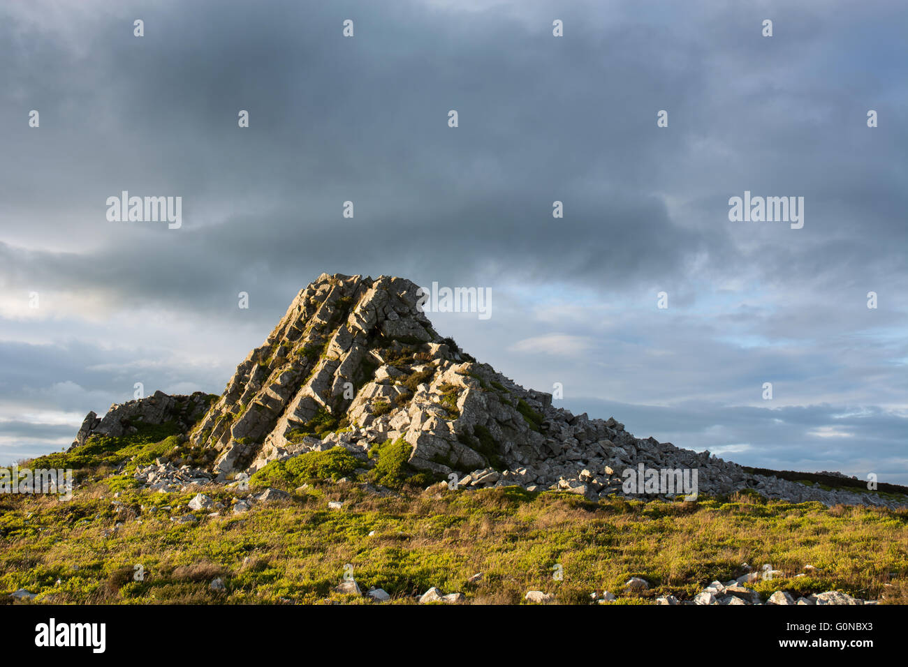 An outcrop on The Stiperstones, an upland nature reserve in Shropshire, England Stock Photo