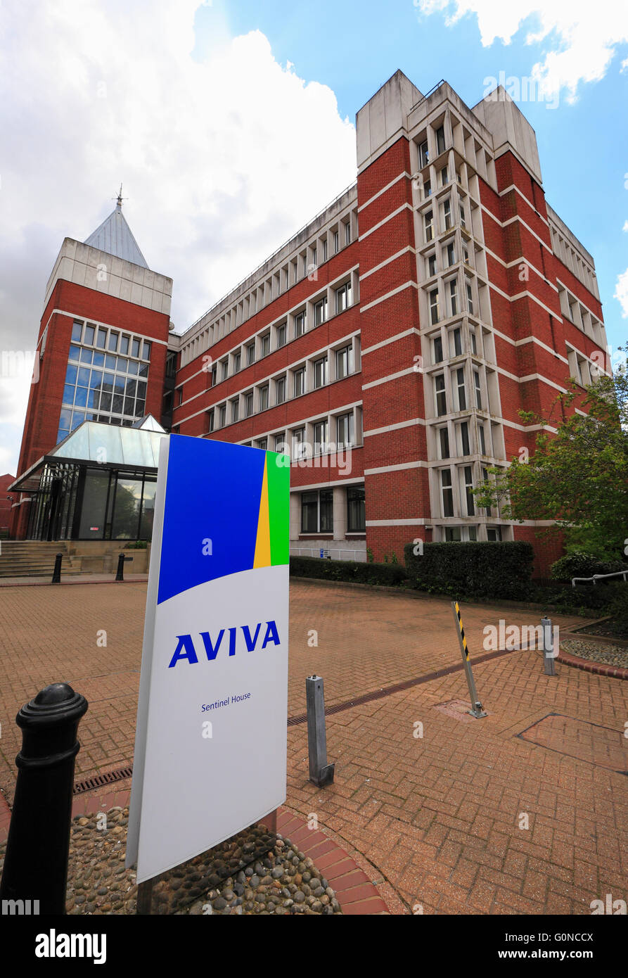 Aviva offices, Sentinel House, in Norwich Norfolk. Stock Photo
