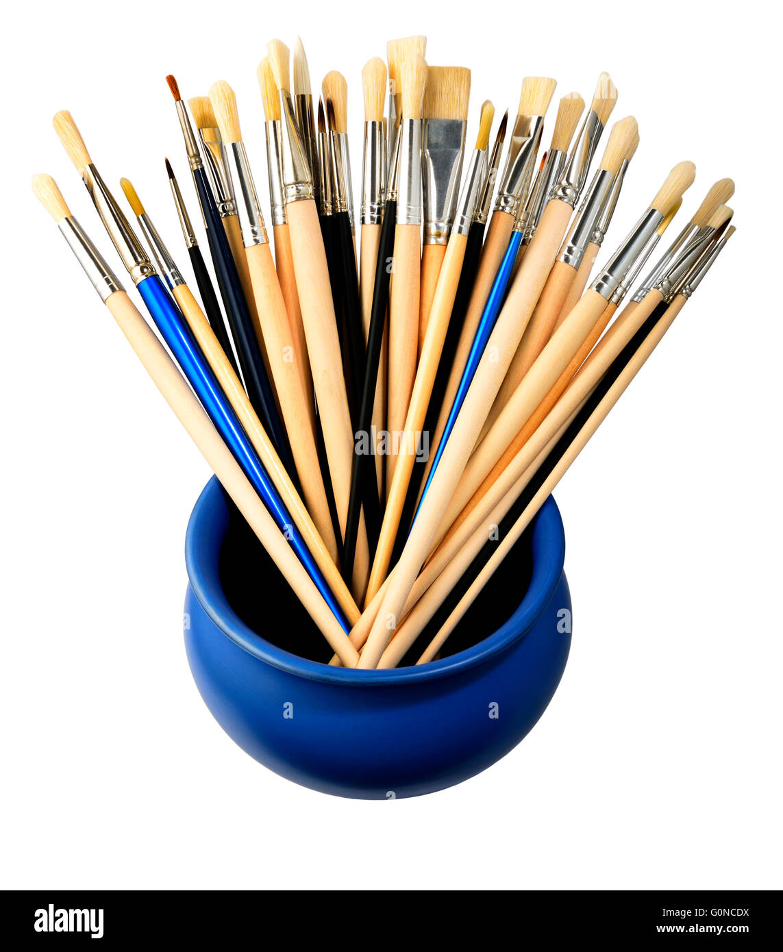 art brushes in bowl Stock Photo