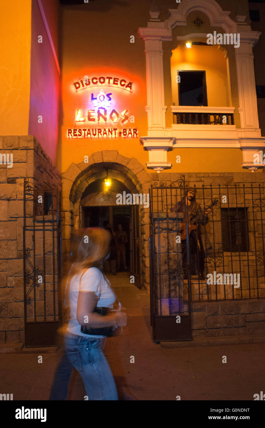 Los Leños discotheque and bar in Lima, Peru. Stock Photo