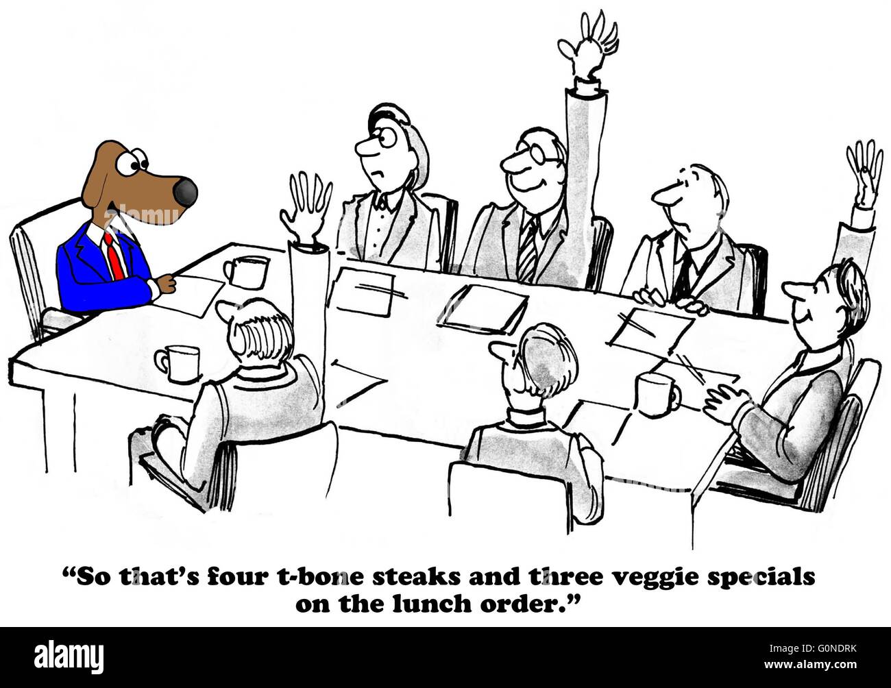 Business cartoon team meeting lunch hi-res stock photography and images -  Alamy