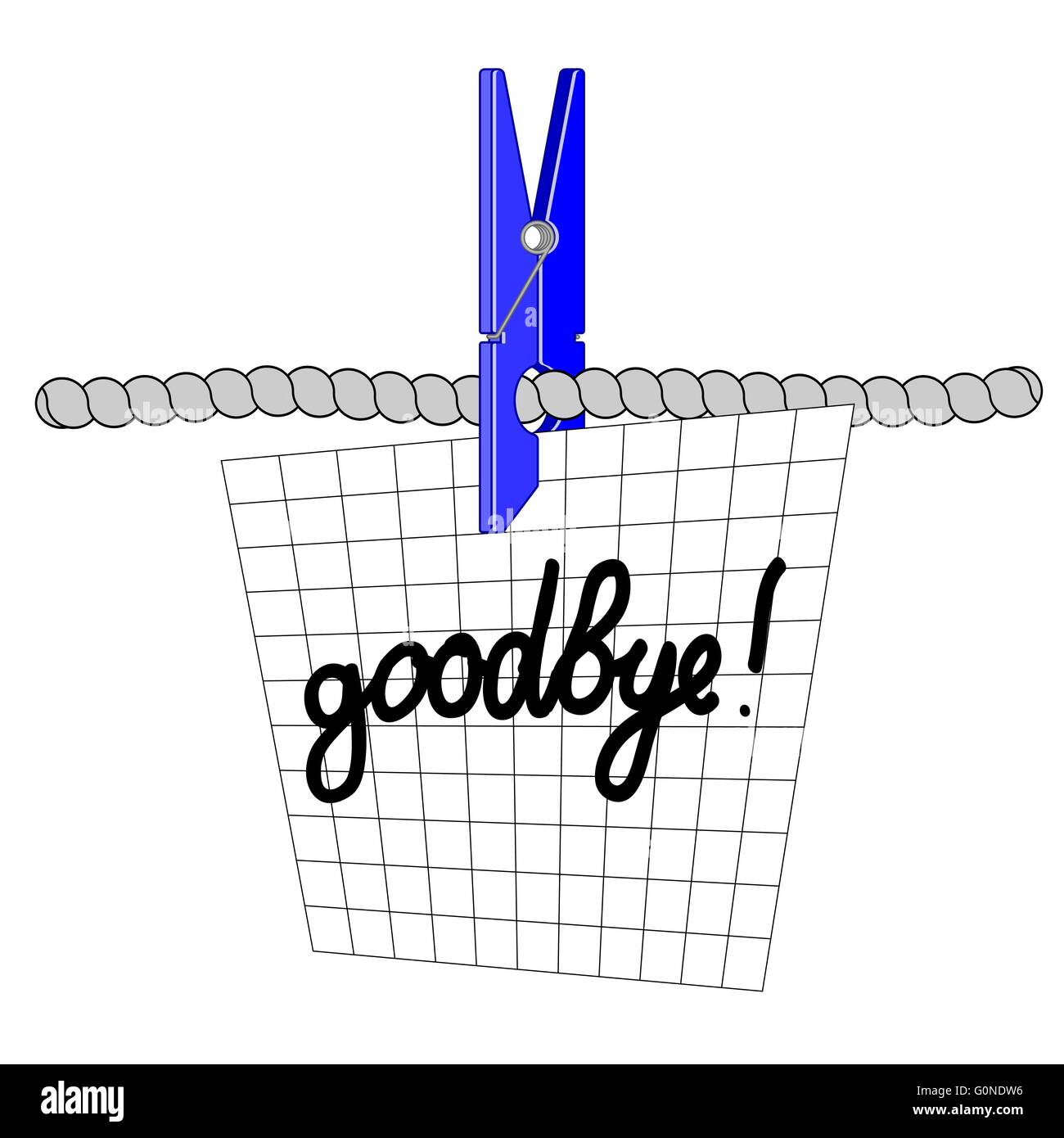 Farewell note on the sheet in the box. Vector EPS10 Stock Vector