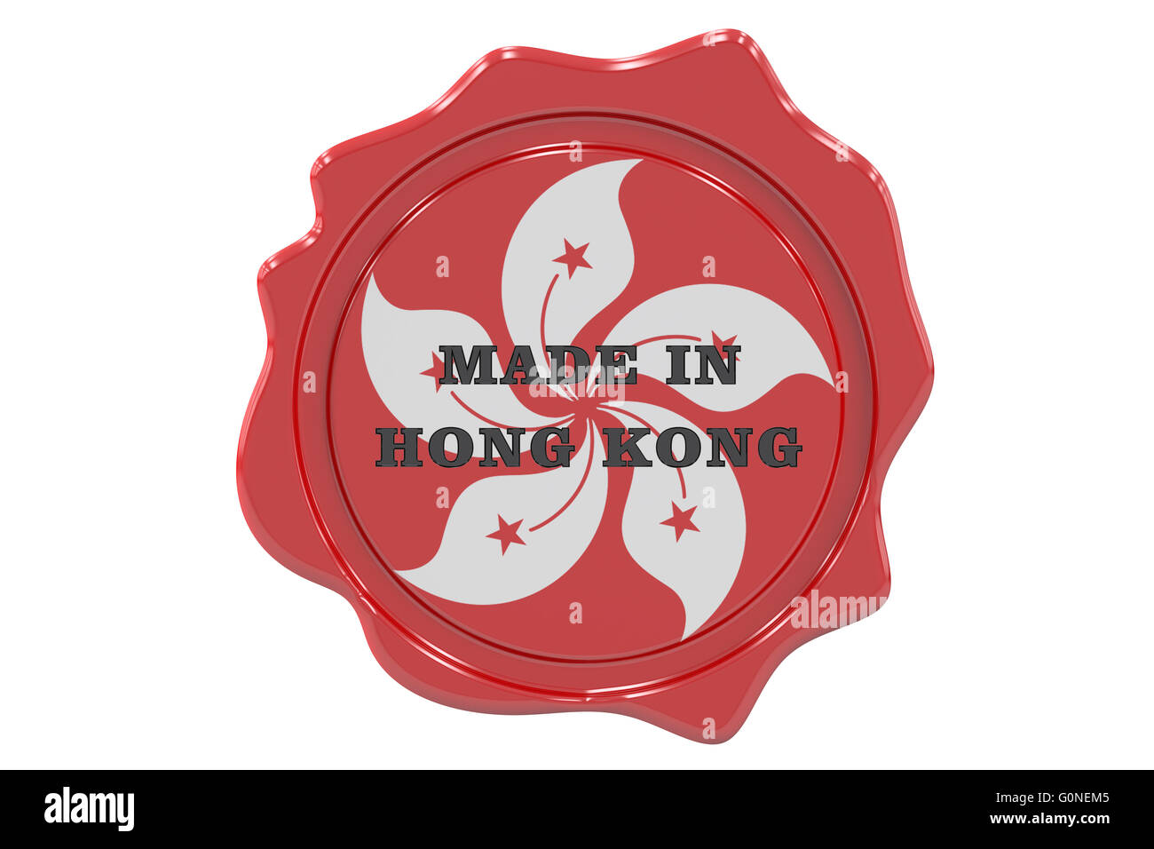 made in Hong Kong seal, stamp. 3D rendering Stock Photo